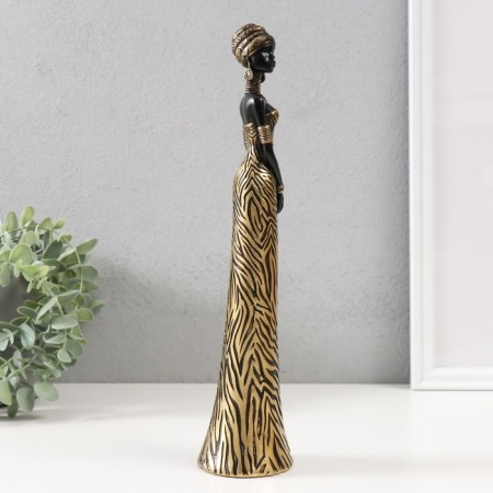 Souvenir Polystone "African in a dress with a coloring zebra" 6.8x6.3x29.3 cm-3