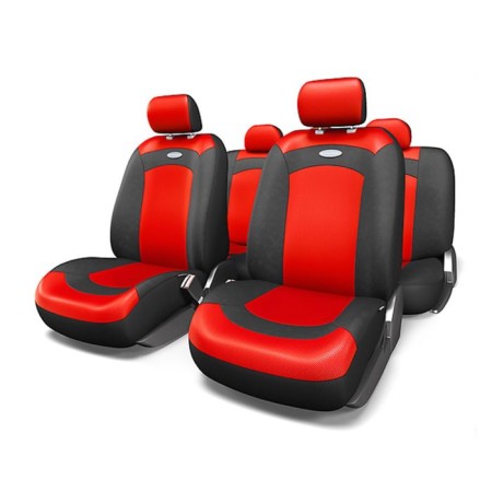 Autoshekhli university Autoprofi Extreme, XTR-803 BK/RD (M), velor+mesh fabric, set of 8 objects, black/red color
