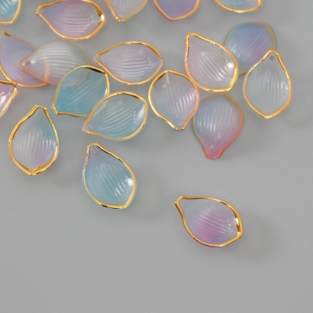 Decor for creativity plastic "Lilac-blue petal with gold" set of 25 pcs 2.3x1.6 cm-2