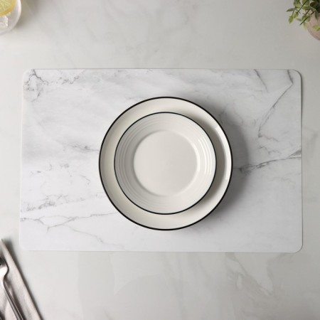 Serving napkin on the table “Marble”, 43 × 28 cm, color gray color-1