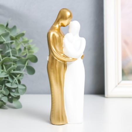 Souvenir Polstone "Dad, Mom and I" with a white-gold 15x5 cm