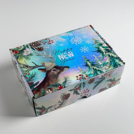 Happy New Year folding box, 30.5 x 22 x 9.5 cm, New Year