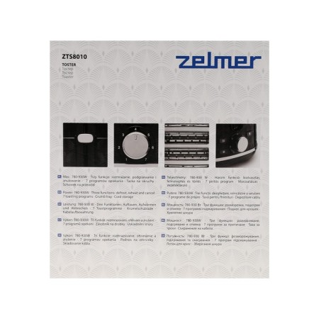 Toster Zelmer ZTS8010, 930 W, 7 fry modes, 2 toasts, black-5