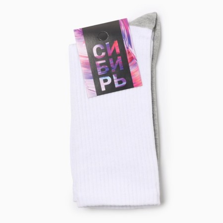 Women's socks, white/gray color, rr 25-2