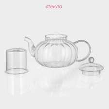 Чайник заварочный со стеклянной крышкой и ситом «Диана. Грация», 1 л