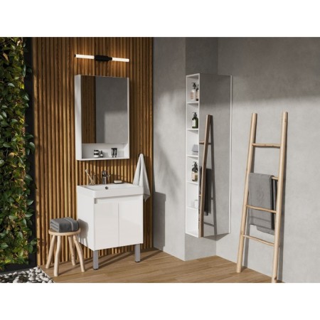 Tumbling under the Aquaton sink Scandil Doors, 55 cm, white gloss color, white matte-7