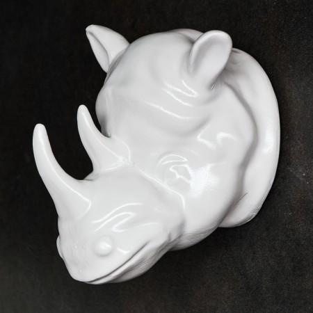 Suspended decor "rhino" 14x13cm, white-2