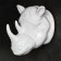 Suspended decor "rhino" 14x13cm, white