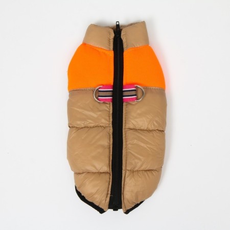 Lightning dog jacket, size 12 (ds 28 cm, OG 38 cm, Osh 27 cm), beige with orange-8