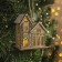 Christmas tree toy "House with a tower", from batteries, a glow of warm white