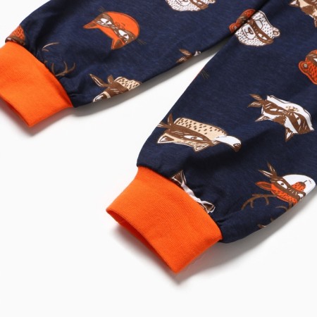 Pajamas for boys, dark blue color, height 116 cm-8