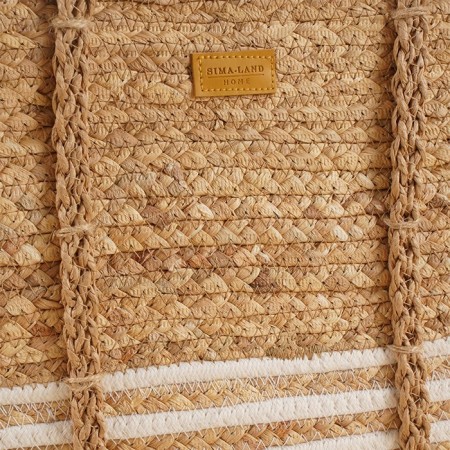 Belly basket wicker Sl Home Orden, cotton, hyacinth, 42 × 24 × 35 cm-4