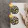 Earrings Plastic "Tanzania" circles cheetah, black and yellow color, d = 4
