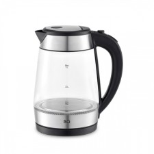 Чайник электрический BQ-KT1738G, стекло, 2200 Вт, 1.7 л, серебристо-чёрный