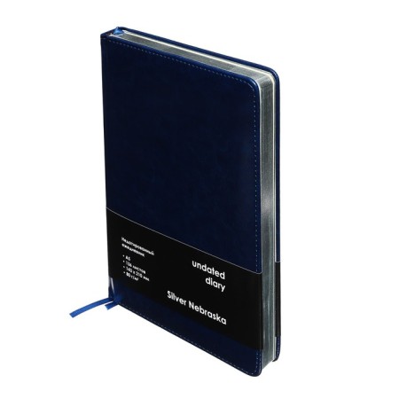 Deliciper of Leduced A5, 136 sheets in a ruler, leatherette "Nebraska", silver cut, blue-6