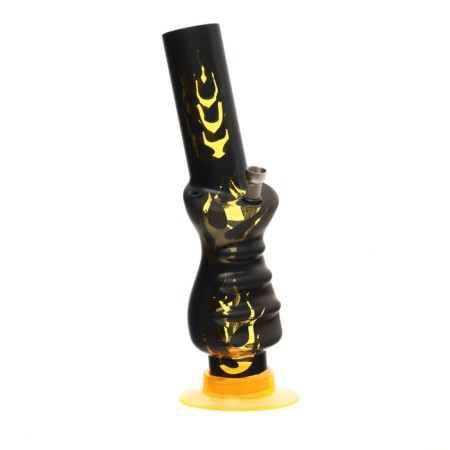 Bong, H-32 cm, "Flame", acrylic, yellow-1