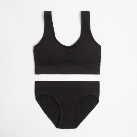 Female set (top, panties) Black color, size 42-44-5