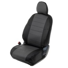 Auto-Chekhls for Nissan X-Trail T32, 2014-, Black, Gray, Eco-leather, set