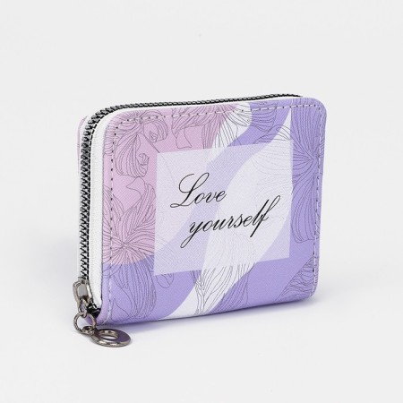 Lightning wallet, card for cards, for coins, lilac color