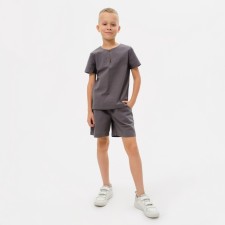 Комплект для мальчика (рубашка, шорты) MINAKU: Cotton Collection цвет серый, рост 122