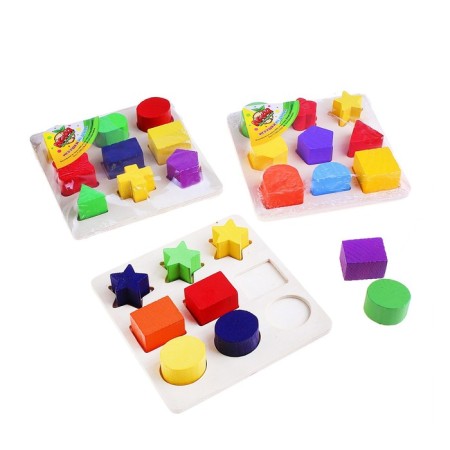 Puzzle “Studying colors and figures”, 9 volumetric figures, mix