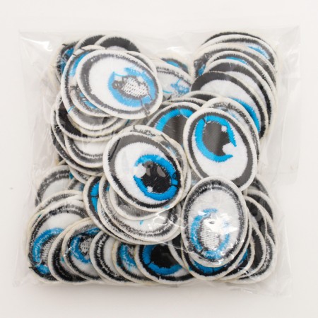 A set of Thermonacles "Eyes": right and left, 2.7 × 2 cm, oval, blue color, 100 pcs.-3