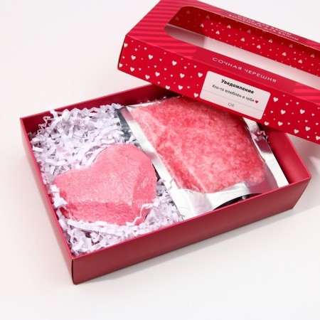 Gift set of cosmetics "Notification", bath salt 150 g and a bathtub bomb 80 g, pure happiness-7