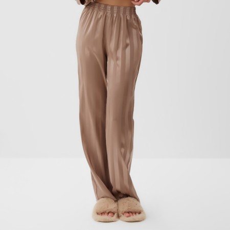 Female pajamas (shirt, trousers) kaftan "strip", coffee, r.44-46-4