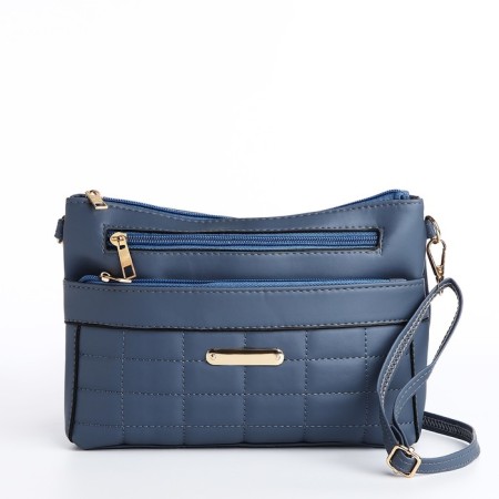 Bag Cross-Bodi with a zipper, blue color