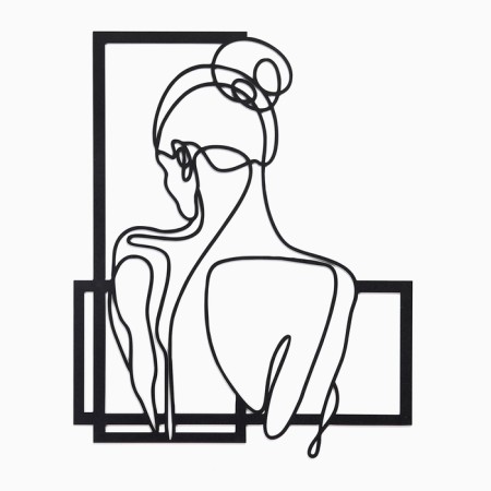 Decoration wall for the interior, panel on a wall made of wood "girl", 44 x 55 cm-3