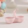 Menzhitsa ceramic 2 cells "Rabbit", 11.5 × 5.5 × 8 cm, pink color