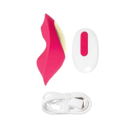 Liner in panties with vacuum-wave stimulation Jos Pimpit, silicone, pink, 9 cm-13