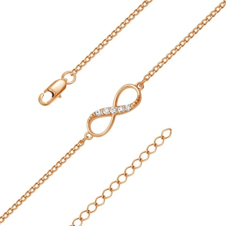 Bracelet "Infinity", gilding, white color, 17 cm