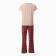 Female home set (T -shirt, trousers), beige/red color, size 48