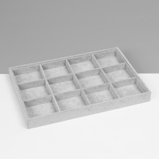 Decoration for jewelry 12 cells, phlock, 35 × 24 × 3, color gray color