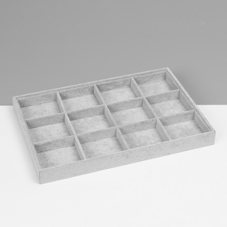 Decoration for jewelry 12 cells, phlock, 35 × 24 × 3, color gray color