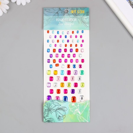 Sticker Plastic Rhinestones "Rectangular of different sizes" MIX 9x16.5 cm-3