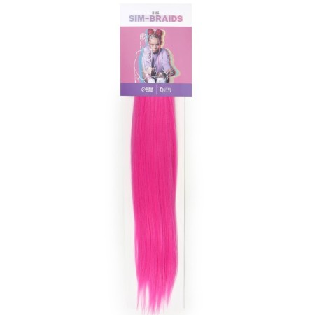 SIM-BRAIDS Kanecalon is monophonic, corrugated, 65 cm, 90 gr, pink color (#1855)-2