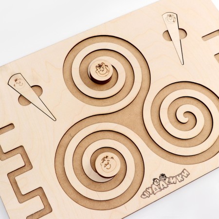 Puzzle interhemispheric board Large "Spirals Curls"-5