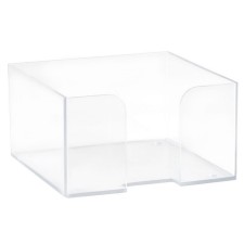 Paper block stand 90 x 90 x 50 mm, plastic, transparent