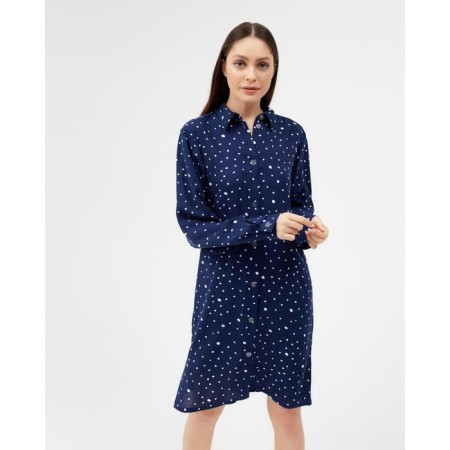 Shirt (shirt) female kaftan “peas”, blue color, size 40-42-1