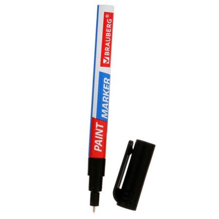 Marker-color (varnish) 1.0 mm Brauberg Extra, Black, Improved Nitro-base, Alum/Corpine 151960-2