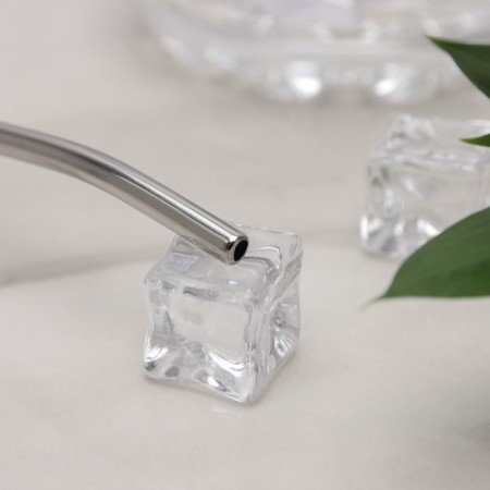 Spoon-pipe for a stainless steel cocktail “shell”, length 21 cm, silver color-2