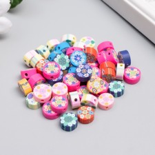 A set of beads made of polymer clay 