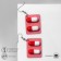 Earrings assorted "pills" of love, red-white color in silver