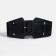 Women's belt, width 7.5 cm, metal buckle, black color