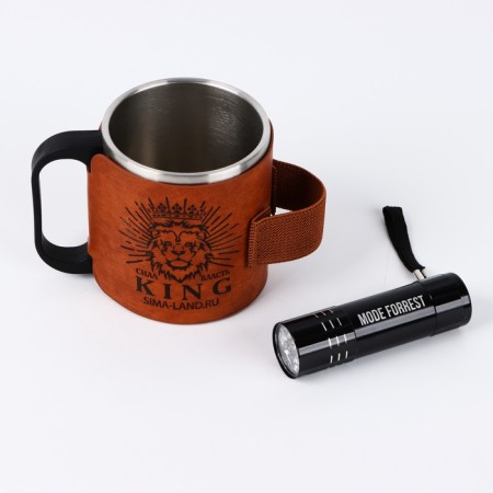 Tourist mug with a flashlight "King", 170 ml-1