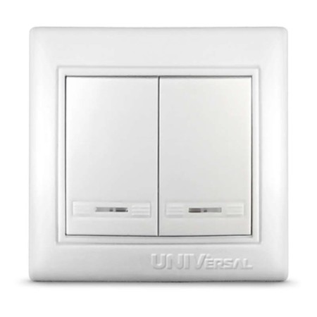 Sevil's switch Universal C0123, SP, 10A, 2 keys, white color