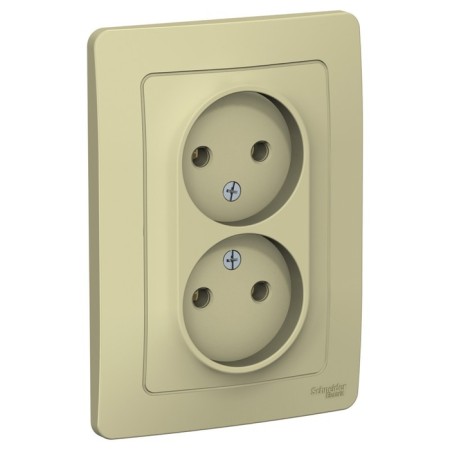 Double SE BLANCA, 16 A, 250 V, built -in, without salary, IP20, beige, Blnrs000027