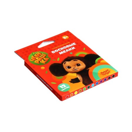 Loads wax 12 colors of multi-bullets "Cheburashka", round, cardboard packaging, euro suspension-1